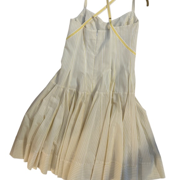 Vintage Oscar de la renga yellow and white striped corset dress - Picture 2 of 4